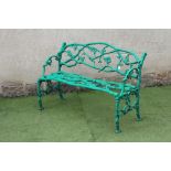 A VICTORIAN CAST IRON BENCH in the manner of Coalbrookdale, in interwoven truncated branch