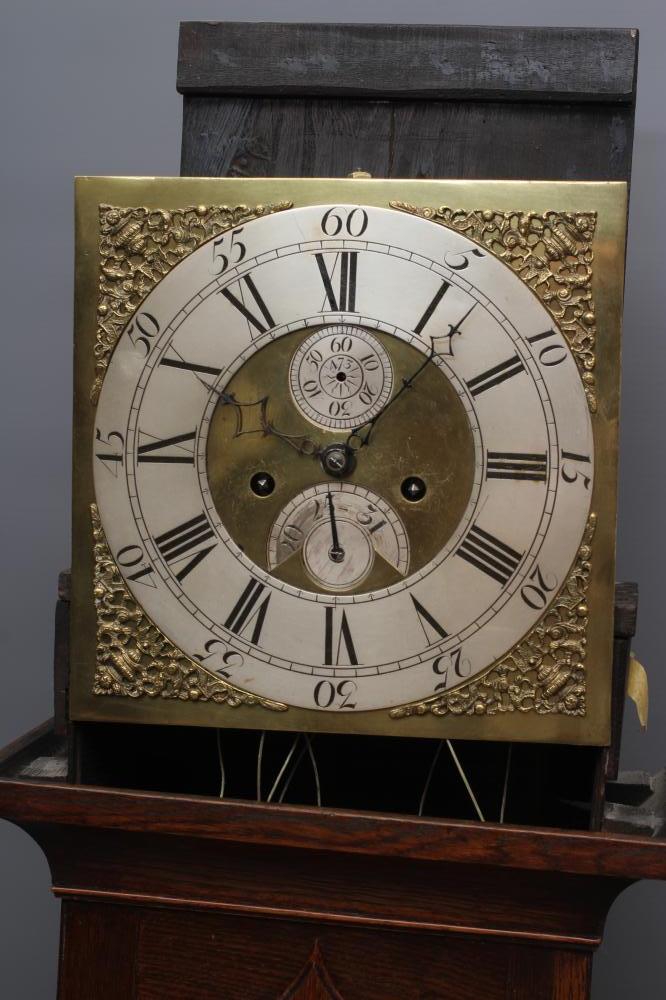 AN OAK LONGCASE CLOCK, signed W. Barnard Newark 473, the eight day movement with anchor escapement - Image 5 of 9