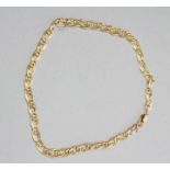 A FANCY CHAIN NECKLACE, the lobster clasp stamped 375, 16" long, 14.6g (Est. plus 21% premium inc.