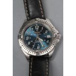 A GENTLEMAN'S BREITLING 1884 COLT OCEAN WRISTWATCH, the blue dial with luminous Arabic numerals
