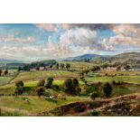 HERBERT F ROYLE (1870-1958), "Wharfedale, View from Beamsley", oil on canvas, signed, 19 3/4" x 29