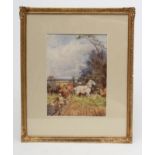 THOMAS IVESTER LLOYD (1873-1942), "The End of the Furrow", watercolour signed, 12 1/2" x 9", gilt