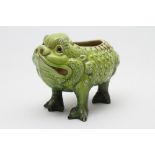 A BURMANTOFTS FAIENCE POTTERY GROTESQUE TOAD, early 20th century, modelled three legs in a shaded