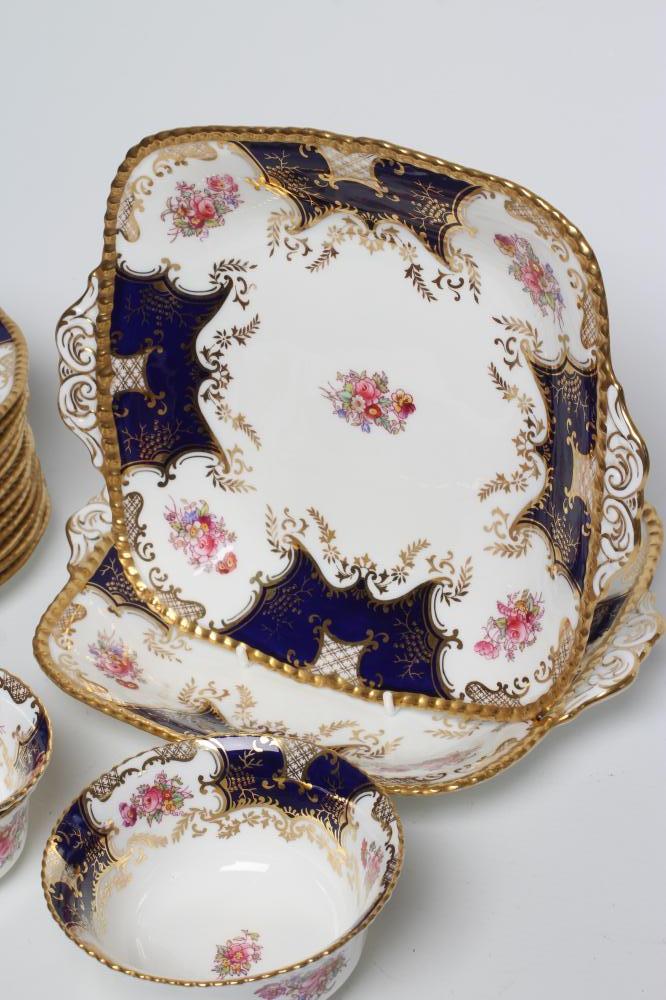 A COALPORT CHINA PART TEA SERVICE, early 20th century, printed and painted with the "Batswing" - Image 2 of 2