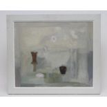 MARGARET FIRTH (1898-1991), "Dark Object on Pale Ground", oil on board, signed, artist's label to