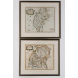 ROBERT MORDEN (c.1650-1703), "Westmorland", hand coloured engraved map with title cartouche and