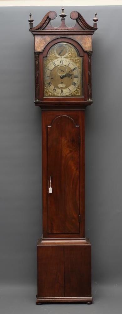 A MAHOGANY LONGCASE CLOCK by Andrew Dickie, Edinburgh, the eight day three train movement with