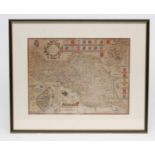 JOHN SPEED (1552-1629), The North and East Ridings of Yorkshire, hand coloured engraved map with