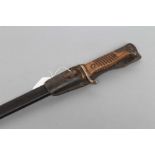 AN IMPERIAL GERMAN MODEL 1898 BAYONET, with 20 3/4" pipe backed blade, two piece wood grip,