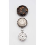 A GEORGE III OTTOMAN MARKET TORTOISESHELL AND SILVER TRIPLE CASED POCKET WATCH, London 1812, the