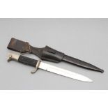 A THIRD REICH BAYONET, with 7 7/8" fullered blade, makers mark for Tiger Solingen, two piece