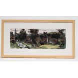 BARRY CARTER (Contemporary), Harpham Village, acrylic, signed, inscribed, label to reverse, 7" x