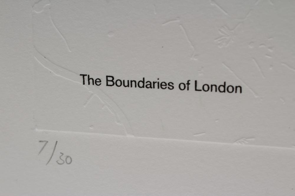 ANDY BOLTON (Contemporary), "The Boundaries of London", screen print and blind embossing, limited - Image 5 of 6