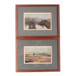 BRITISH SCHOOL (Early 20th Century), Harbour Scene and Estuary Scene, a pair, oil on board,