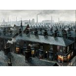 STEVEN SCHOLES (b.1952), "Ordsall, Salford, 1960", oil on canvas, signed, inscribed to reverse, 11