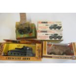 Military vehicles by Britains and others including Dinky Para Moke, Crescent Scorpion tank and Corgi