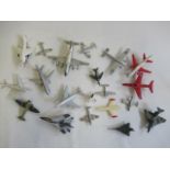 Playworn diecast aircraft by Matchbox, Dinky and others including Spitfire, Viscount and Whitley