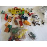 Farm vehicles by Britains and others including tractors, trailers and Land Rovers, and a quantity of