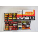 Late Issues Matchbox Carry Case with thirty six Matchbox vehicles from the 1980's catalogue, F-G (