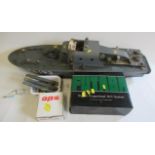 Radio controlled Torpedo boat of wood construction fitted with electric motors, some damage, parts