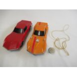 Two Eldon battery operated Corvette Stingray cars with pneumatic pump steering, F (Est. plus 21%