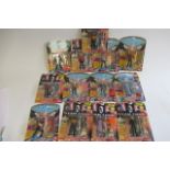 Thirteen Playmates Star Trek figures comprising Kirk, Gowron, Riker, Picard, Romulan, Data D.R.