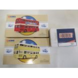 Three Corgi Classics comprising Leyland Bus Wallasey Corp, Daimler Fleetline Bus Manchester Corp and