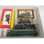 Five OO gauge locomotives comprising Mainline B.R. 0-6-0 J72, Hornby B.R. 0-4-0 Pug, G.N.R. J83