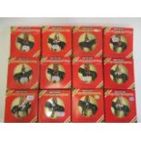 Twelve Britains figures on horseback including Lifeguards and Mounted Police, all items boxed, E (