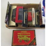 Seven diecast vehicles by Matchbox, Lledo and Corgi including vans, Jaguar and traction engine,