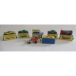 Six Matchbox vehicles comprising 10 Pipe Truck, 16 Snow Plough, 36 Opel, 61 Alvis Stalwart and 75