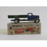 Minic clockwork lorry, some paint loss and slight rusting, F-G, packing cases missing, boxed (Est.