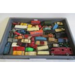 Playworn Dinky vehicles including buses, racing cars, trucks and cars, P (Est. plus 21% premium inc.