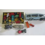 Playworn diecast vehicles by Dinky, Matchbox and others including car transporter, tractor and