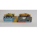 Two Scalextric race cars Sunbeam Tiger in reproduction box and Lamborghini Mura, boxed, F-G (Est.