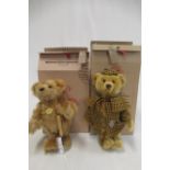 Two boxed limited edition Steiff bears, Sherlock Holmes with eyeglass, orange plush and certificate,