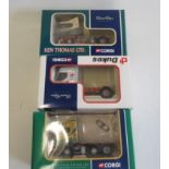 Three Corgi Tractor units CC12206 Scania, CC12107 Renault and CC12214 Scania, all items boxed E (