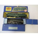 Hornby Dublo three rail Duchess of Montrose and B.R. Co-Co Diesel, both items boxed, F-G (Est.