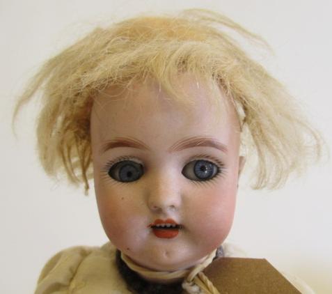 A Simon & Halbig bisque socket head doll, with blue glass sleeping eyes, open mouth, blond wig, - Image 2 of 3