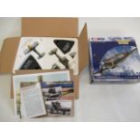 Atlas Editions Battle of Britain Set with Spitfire MK.1 and ME.109E, and a Corgi Spitfire MK.11A,