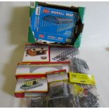 Hornby trackside accessories including Goods Shed, Platform Shelter, Bridge, Supports and Bridge,