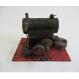 A playworn Bowman stationary steam engine, single cylinder with spirit burner (Est. plus 21% premium