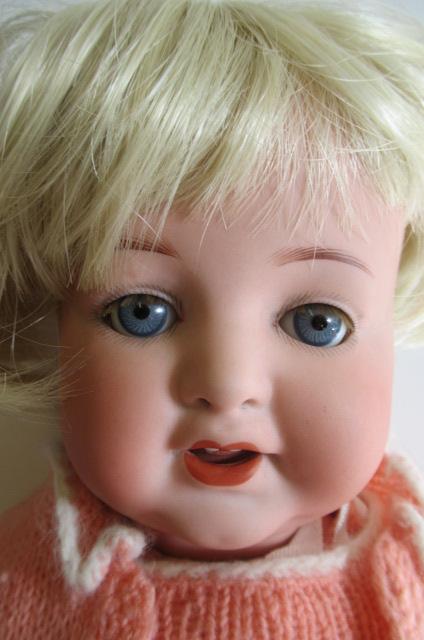 An Armand Marseille bisque socket head character doll, with blue glass sleeping eyes, open mouth, - Image 2 of 3