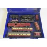 Playworn Trains by Triang and Hornby including 2-6-2 tank and 0-4-0 Dock Authority Diesel, P (Est.