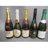 Five bottles of sparkling wine including Moet & Chandon premiere cuvee, Charles Volner blanc de