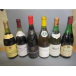 Six bottles of Burgundy, comprising 1987 Chateauneuf-du-Pape, 1985 Montagny Lousi Latour, 1984