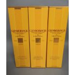 Three bottles Glenmorangie 10 year old "The Original" single malt whisky, boxed (Est. plus 21%