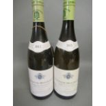 Two bottles of Chassagne-Montrachet, one bottle 2012 and one 2005, premier cru "Les Caillerets",