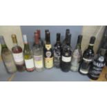 Fourteen bottles of New World and European wine, including two 1980 Schloskellerei Rheinhessen,