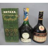 Two bottles of brandy comprising St. Remy Napoleon VSOP and boxed Metaxa VSOP, together with a